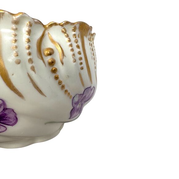 Vintage Limoges France Trinket Dish 4.5" White Floral Porcelain Hand Painted - Picture 4 of 10